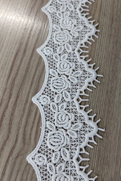 DUAYEN Güpür Dantel Beyaz Misvak Kenar Desen 1 Metre
