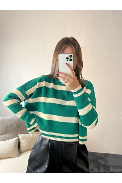 Ece Knitwear Pompom Buttoned Cardigan Green Cream