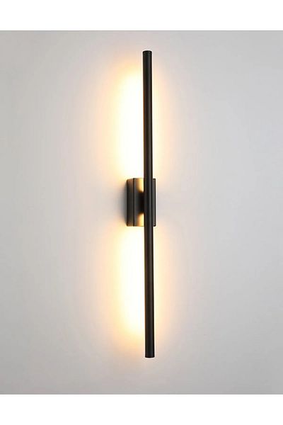 LIGHTMORE Modern Decorative Stick LED Wall Sconce 70 Cm Black Oval Profile (Rectangular Rosace)