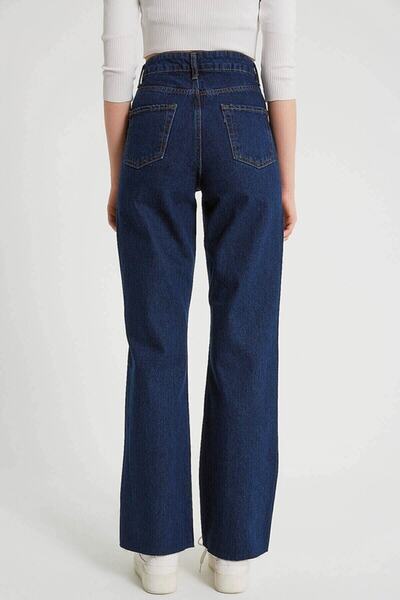Trn JNS High Waist Wide Leg Kate Denim Jeans - Dark Blue Wide Leg Jeans