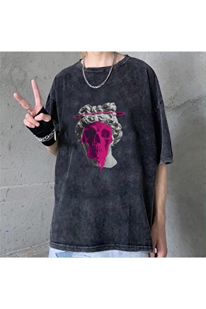 Touz Tricou unisex vintage Grandükkan Washed Art Skull