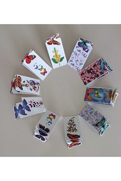 Tiydem فاصل كتابي على شكل فراشة ثلاثي الأبعاد 10 قطع