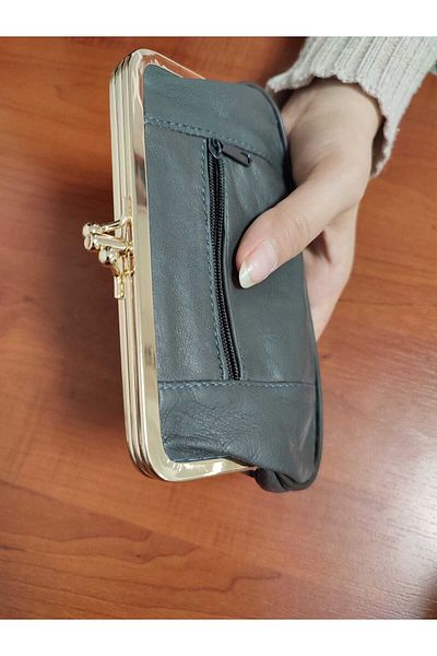 Erzeno Cream Women's Genuine Leather Coin Purse
