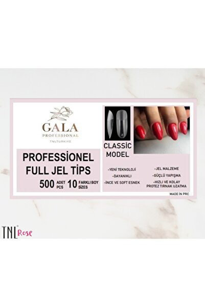 tnl professional Tnl Rose Gala Full Jel Tips 500 Lü Paket Jel Destekli Kapsül...