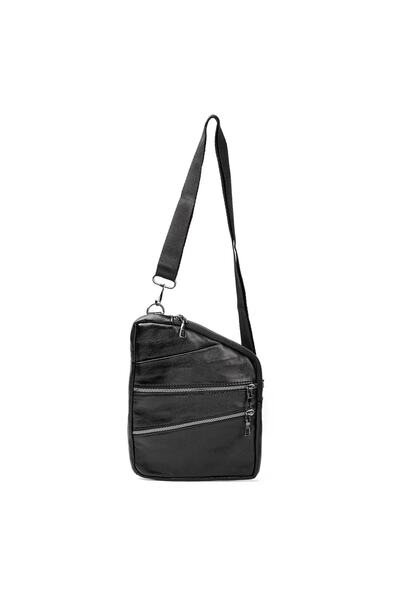 Erzeno Genuine Leather Black Bodybag Bag