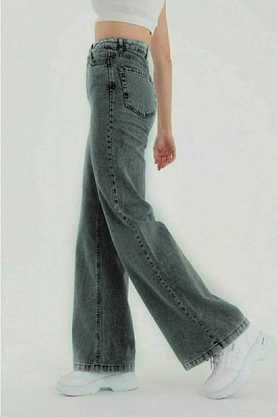 Trn JNS Taweret Smoked High Waist Wide Leg Denim Jeans