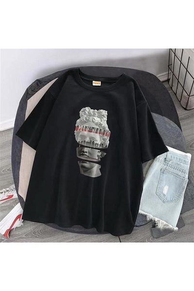 Touz Μπλουζάκι Unisex Oversize με Segmented Head Black