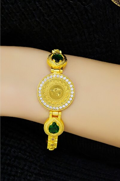 aytekgold Zümrüt Yeşili Çeyrekli Kelepçe 8 Ayar