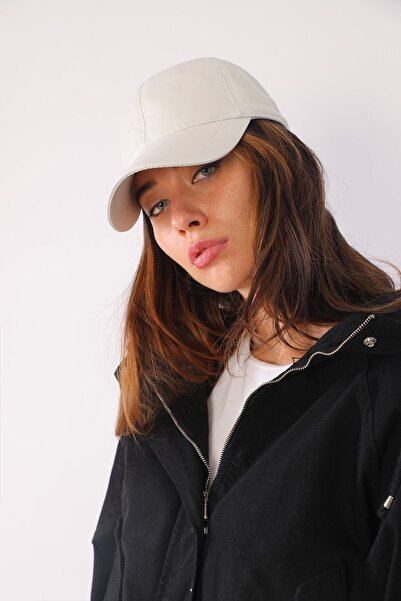 mesa şapka Kadın Hakiki Deri Beyaz Beyzbol Şapka