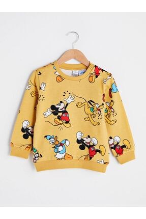 Lc Waikiki Mickey Mouse Erkek Bebek Sari Baskili Lug Sweatshirt Fiyati Yorumlari Trendyol