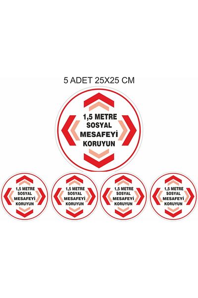 ZeytinReklam ملصق لاصق لحماية المسافة الاجتماعية (5 قطع)