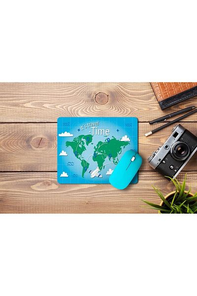 WuW World Map Rectangular Anti-Slip Base Mouse Pad