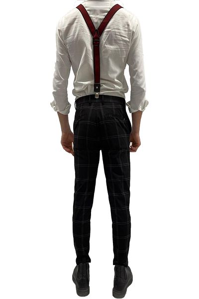 ZEKTON 100% Leather Claret Red Unisex Trouser Strap