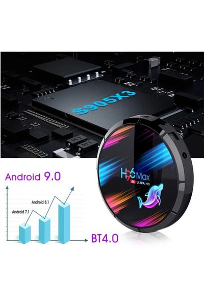 h96max H96 Max X3 Smart Tv Box Android 9.0 8K Media Player Amlogic S905X3 4Gb Ram/32 Gb Rom
