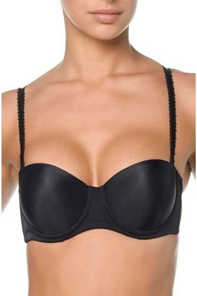 Orkide Women's Black Empty Cap Strapless Bra New Season