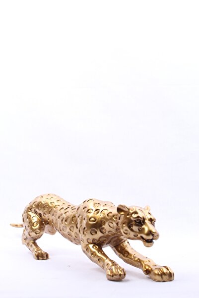 Genel Markalar Leopar Biblo Polyester Döküm Altın Renk