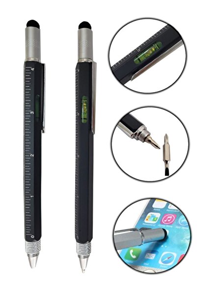 Liva Promosyon قلم مهندس (مع مسطرة - مفك براغي - ميزان مياه - قلم معدني)