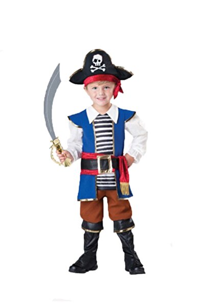 Masal Kostüm Korsan Çocuk Kostümü Mavi Msl-48