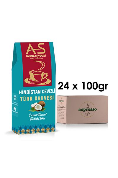 AS Kurukahvecisi Turkish Coffee with Coconut 100 Gr.Box X 24 Pieces