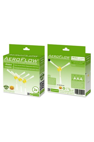 AeroFlow مجموعة فرشاة جانبية متوافقة مع I-robot Roomba 600 و700 و800 و900 مكونة من 3 قطع