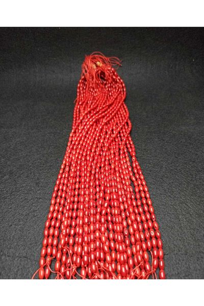 Yüksel Boncuk 9*6 Mm Barley Coral String Natural Stone