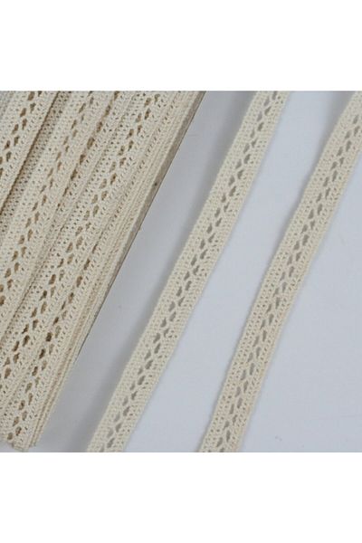 Tuhafiyeciniz 10 μέτρα κρέμα μεσαία βαμβακερή δαντέλα 13mm (1066-1)