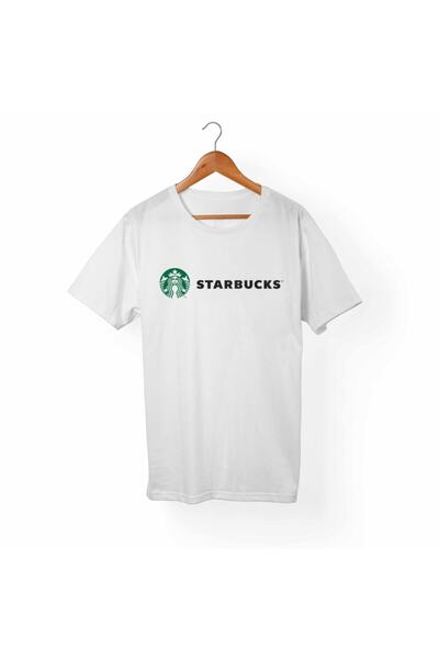 Alfa Tshirt تي شيرت أبيض مطبوع للجنسين من ستاربكس