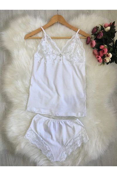 Altınay Women's Chest Transparent Undershirt Panties Set