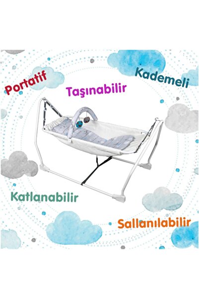 NORFOLK Baby Sleep Katlanabilir Oyuncaklı Sallanır Bebek Beşiği - Hamak Beşik...