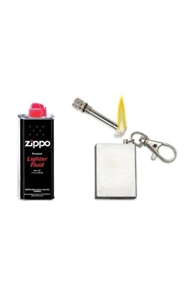 2M Benzin Ile Çalışan Metal Kibrit Çakmak Zippo Benzini Ile Birlikte Set