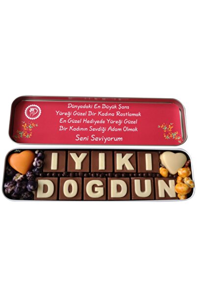 İyiki Doğdun Yazılı Çikolata Draje Kutusu