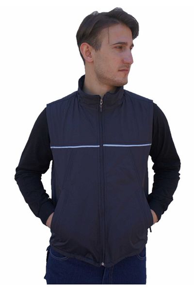 Uniprom Work Vest with Fleece Inside Water and Windproof 3 Pockets – Black
