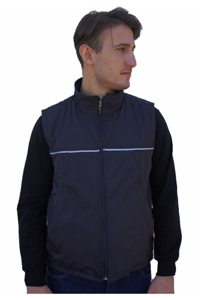 Uniprom Work Vest with Fleece Inside Water and Windproof 3 Pockets – Black