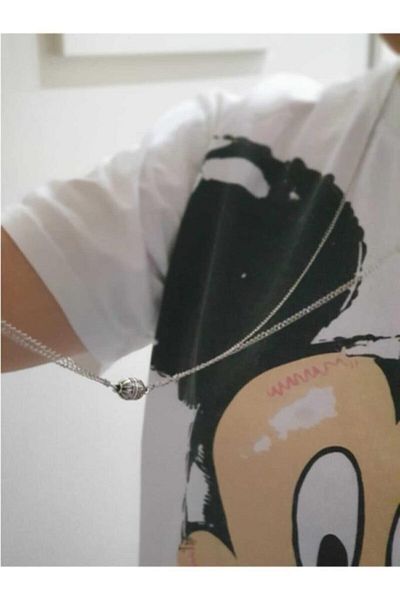 AlpCollection Gray Magnet Couple Lover Necklace Gift Necklace Jewelry Accessory