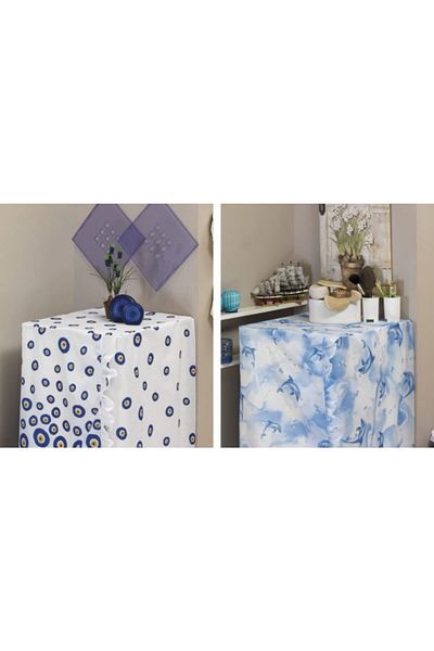 Evdy Perdeau de duș Set huse mașină de spălat 4246 aripi duble 2x100x200cm