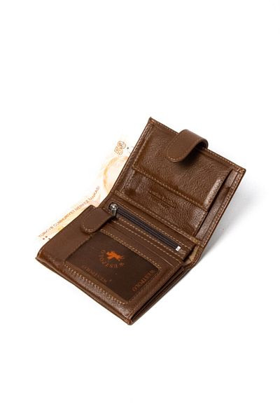 WEST POLO CÜZDAN Tan Genuine Leather Men's Wallet Card Holder