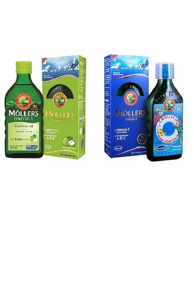 Möller's Apple andTuttiFrutti FlavoredSetof 2 - Fish Oil with Vitamins A, D and E