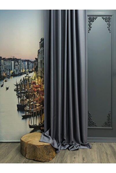 Brillant Rendecioğlu Textiles Затъмняваща завеса на метър, гладка, тъмно сива...