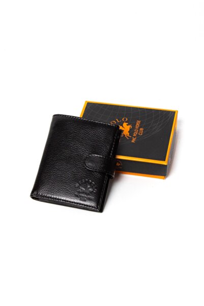 WEST POLO CÜZDAN Portofel pentru bărbați din piele naturală neagră