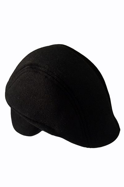 Outlet Çarşım Men's Stamped Cap Hat with Headphones Black