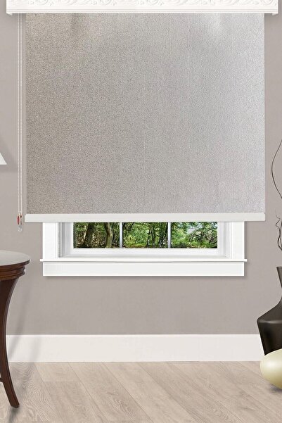 YMK Brillant Ithal Sedefli Simli Ekru Stor Zebra Perde