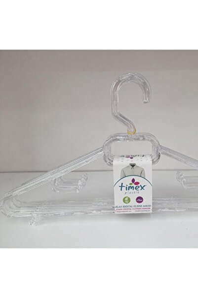 İndirimSpot 6' Lı Klass Kristal Şeffaf Elbise Askısı