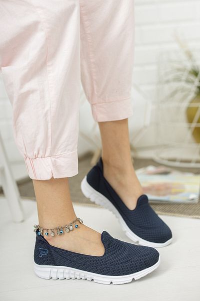 Deripabuc Navy Blue Women's Sports Ballerina Walking Shoes Çpç-0001