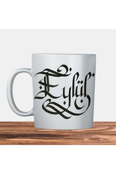 Kütahya Porselen September Written Cup with Line Writing