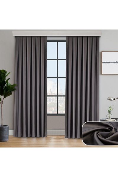 lüks tasarım Smoked Karatma Blackout Flat Planting Curtain 85% Proofness