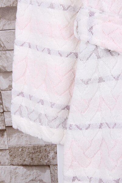 Baveno Γυναικεία Κρέμα 100% Βαμβακερό Ζακάρ Μπουρνούζι Şalyaka