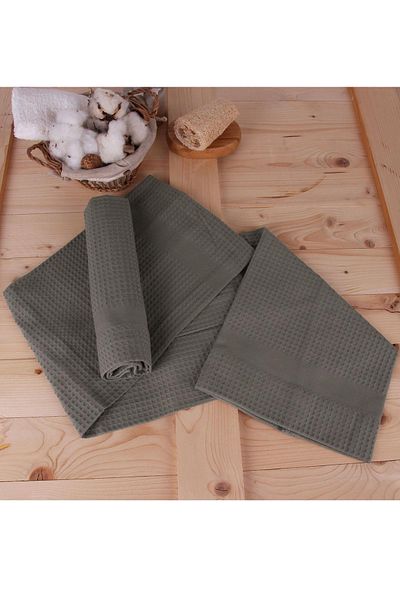 Baveno Beige 2-Piece Pique Multi-Purpose Towel Set 40x60 & 60x110