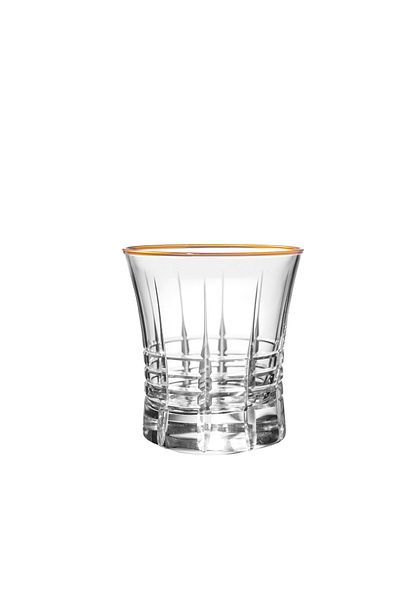 KCD Helen Gold Cut Hand Decor Gilded 6 Pieces Patterned Water Glass Set