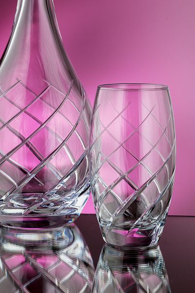 KCD Simple Cut Hand Decor Gilded 6 Piece Water Glass Set