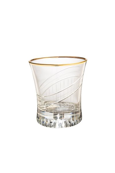 KCD Seremoni Gold Cut Hand Decor Gilded 6 Pieces Patterned Water Glass Set